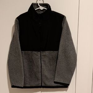 Place Black and Gray Zip-Up Fleece Jacket